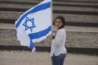 Women Holding the Israeli Flag